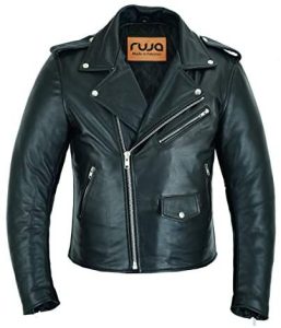 Ruja Men's Classic Cowhide Genuine Leather Motorcycle Biker Perfecto Jacket